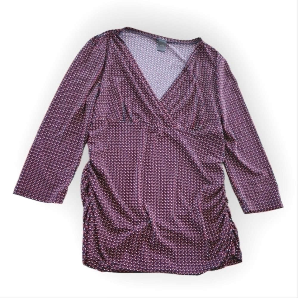 Women’s Wrap Front Maternity/Nursing Top - Purple Print